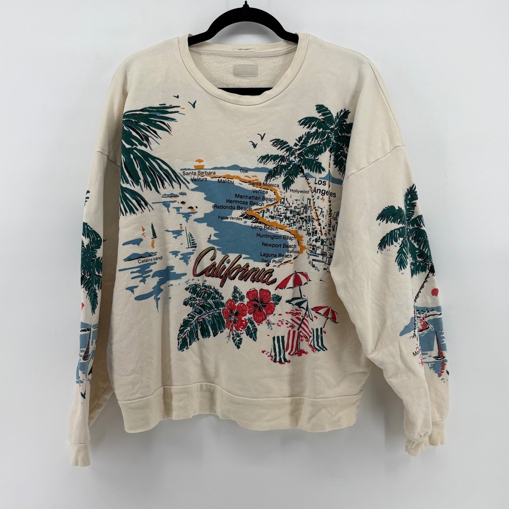 Vintage-Inspired California Graphic Sweatshirt - Cream - Picture 2 of 10